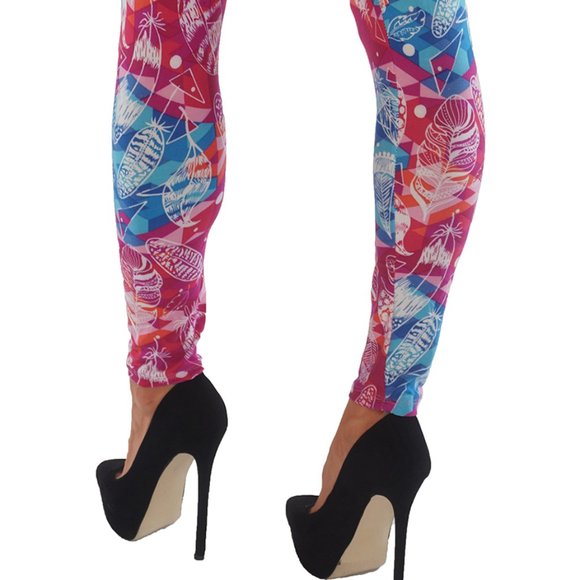 Casual Leggings super soft and comfortable with elastic waist band PL203 Pink - Picture 3 of 5